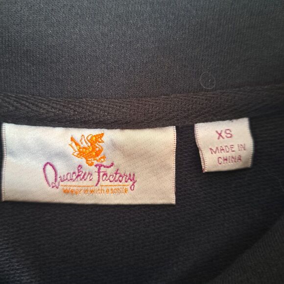 Quacker Factory Black Knit Jacket Bling Accents Star Zipper Pull Women's Size XS - Picture 2 of 10